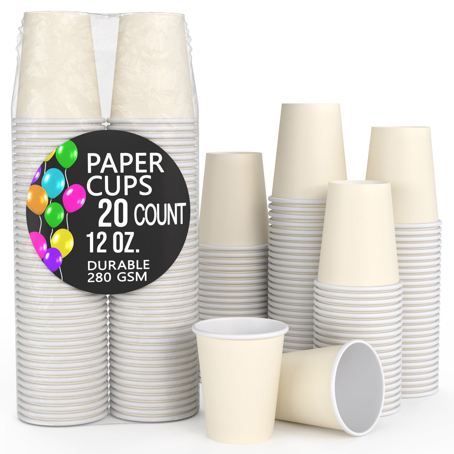 12 Oz. Ivory Paper Cups | 20 Count