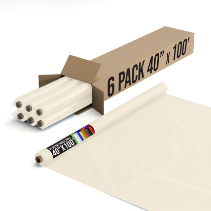 40 In. x 100 Ft. Ivory Table Roll | Case of 6