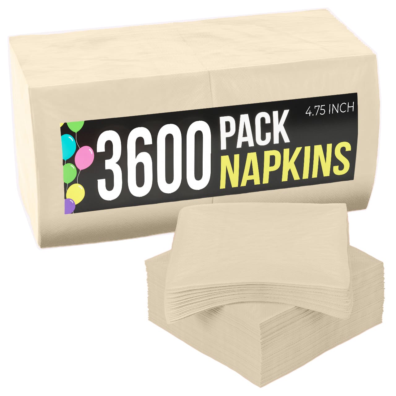 Ivory Beverage Napkins | Case of 3600