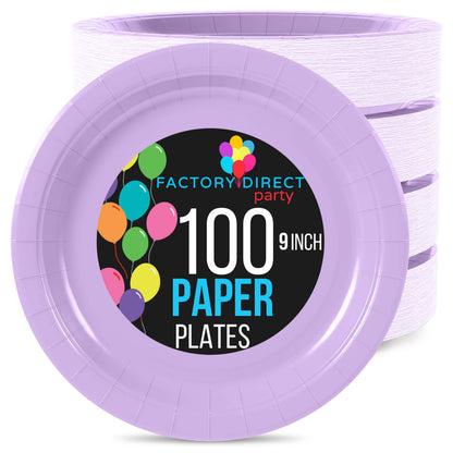 9 In. Lavender Paper Plates | Case of 1000