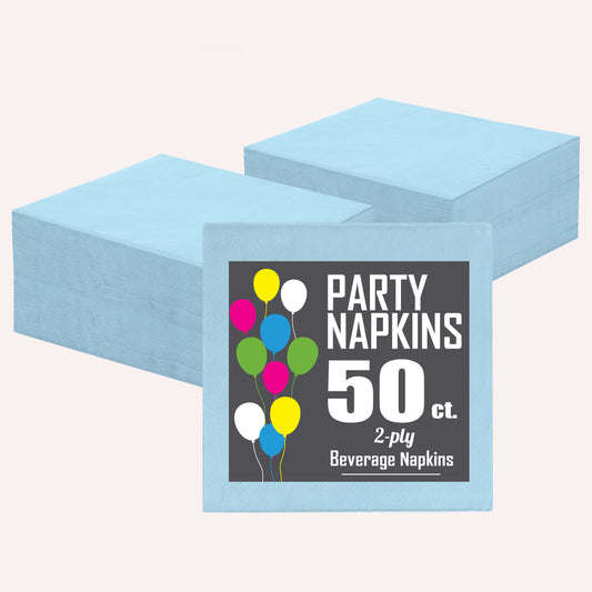 Light Blue Beverage Napkins | Case of 3600