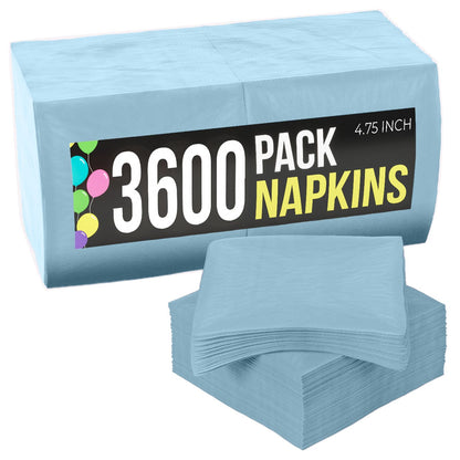 Light Blue Beverage Napkins | Case of 3600