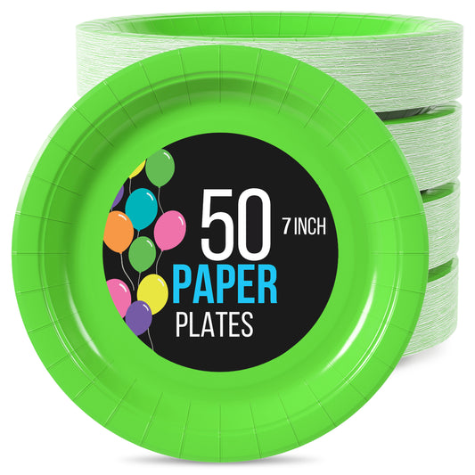 7 In. Lime Paper Plates - 50 Ct.