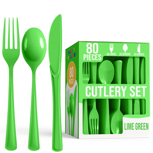 Heavy Duty Lime Green Cutlery Combo - 80 Count
