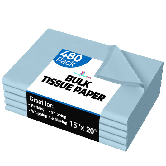 15 In. x 20 In. Light Blue Tissue Paper | 480 Sheets