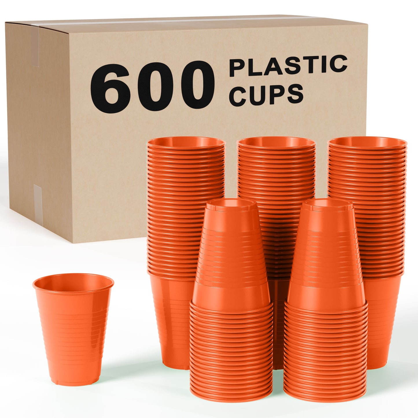 12 Oz. Orange Plastic Cups | Case of 600