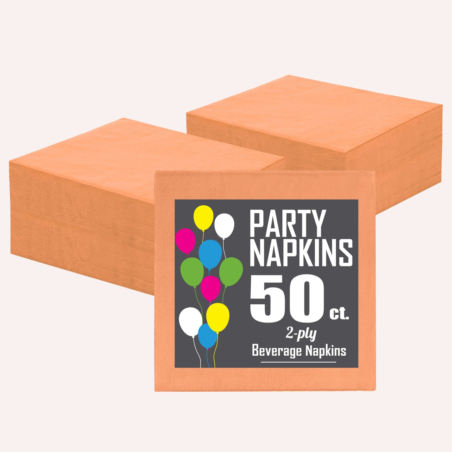 Peach Beverage Napkins - 50 Ct.