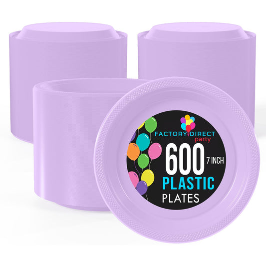 7 In. Lavender Plastic Plates | Case of 600