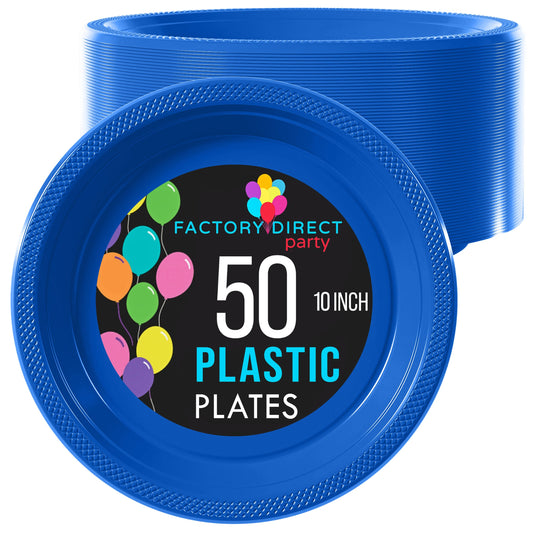 10 In. Dark Blue Plastic Plates | Case of 600