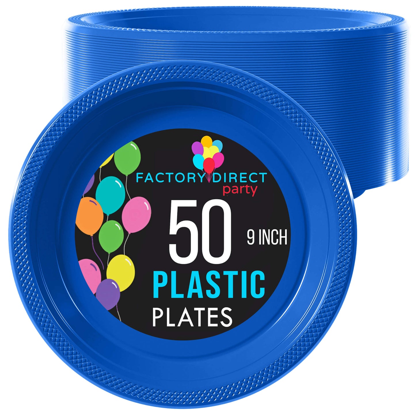 9 In. Dark Blue Plastic Plates | Case of 600