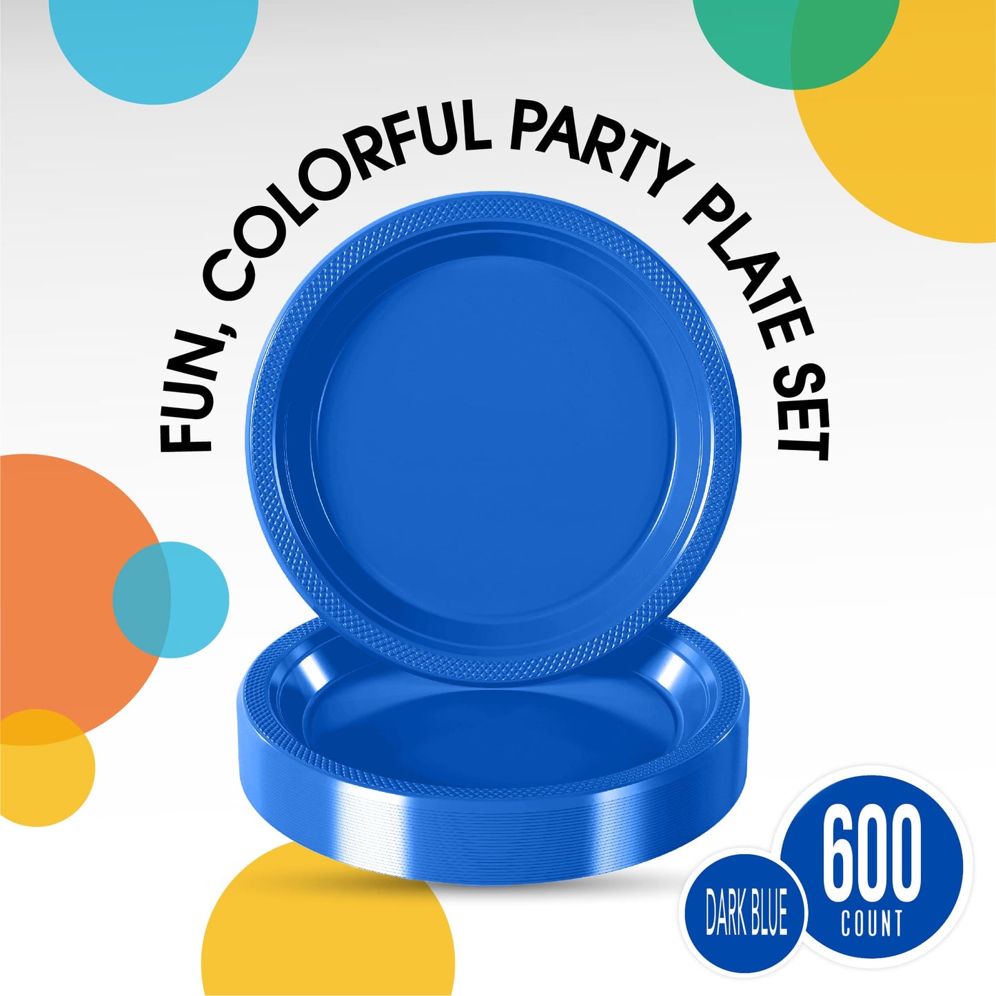 9 In. Dark Blue Plastic Plates | Case of 600