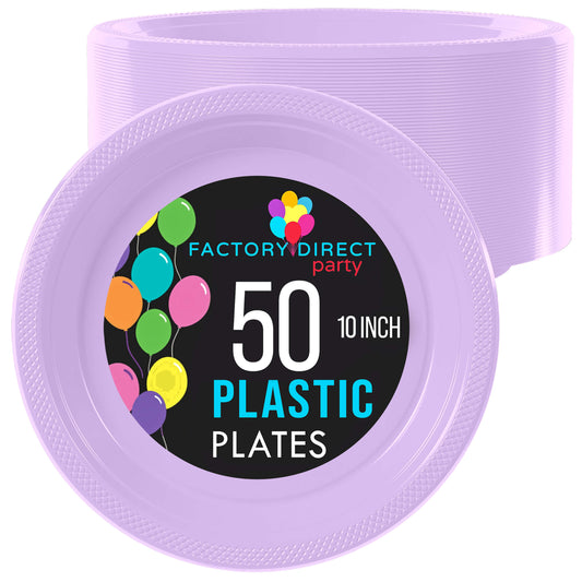 10 In. Lavender Plastic Plates | Case of 600