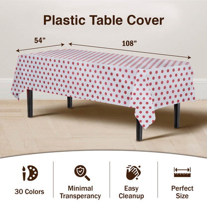 Red Polka Dot Plastic Table Cover | Case of 48