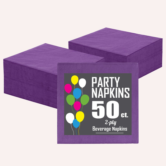 Purple Beverage Napkins | Case of 3600