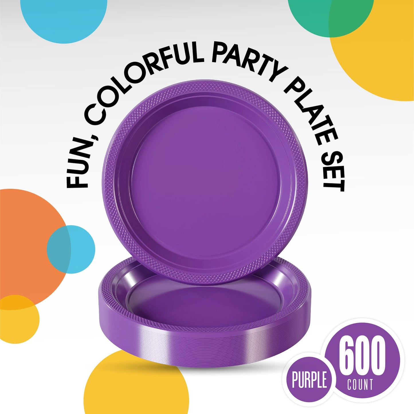 9 In. Purple Plastic Plates | Case of 600