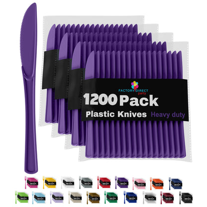 Heavy Duty Purple Plastic Knives | Case of 1200