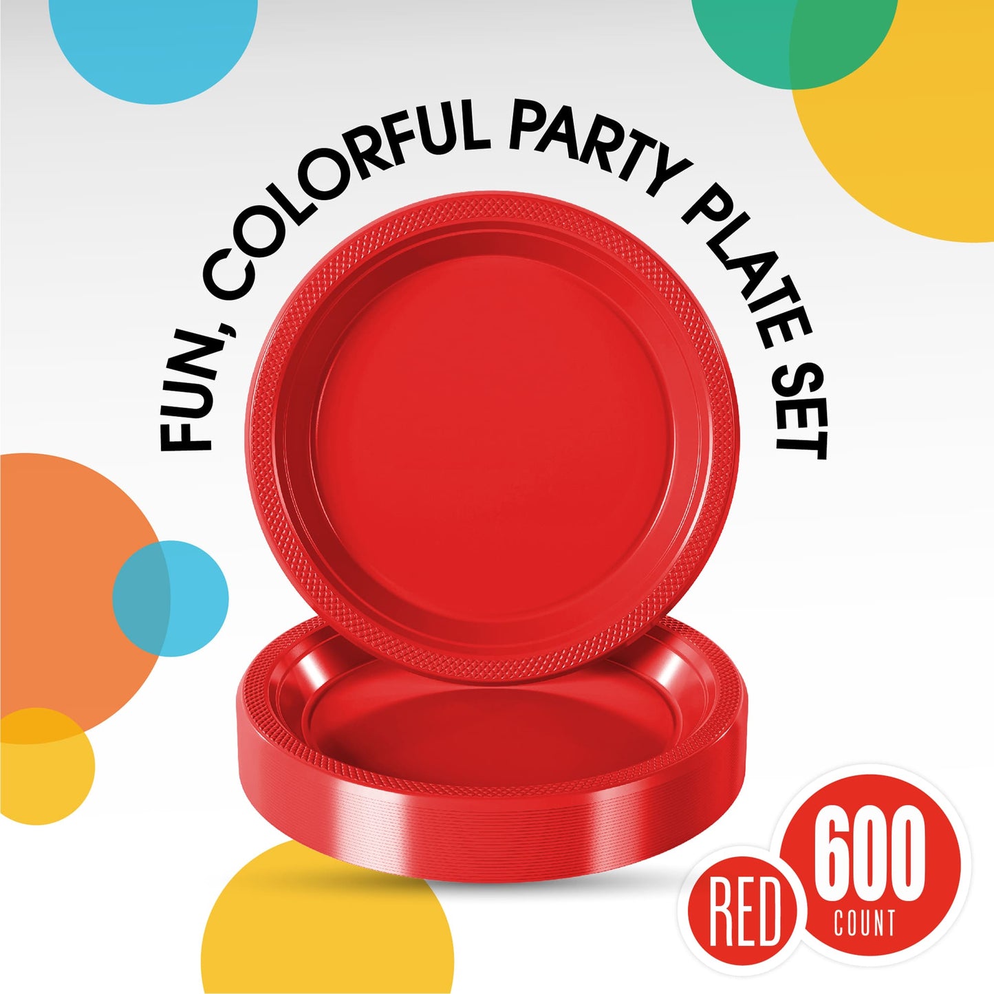 7 In. Red Plastic Plates | Case of 600