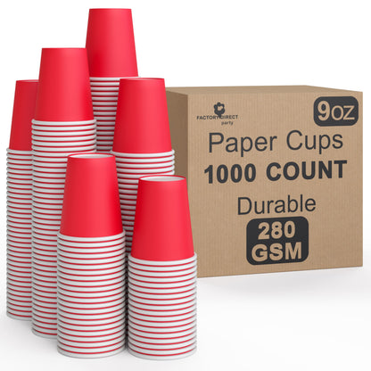 9 Oz. Red Paper Cups | Case of 1000