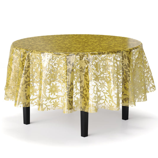 Round Gold Lace Table Cover | Case of 48