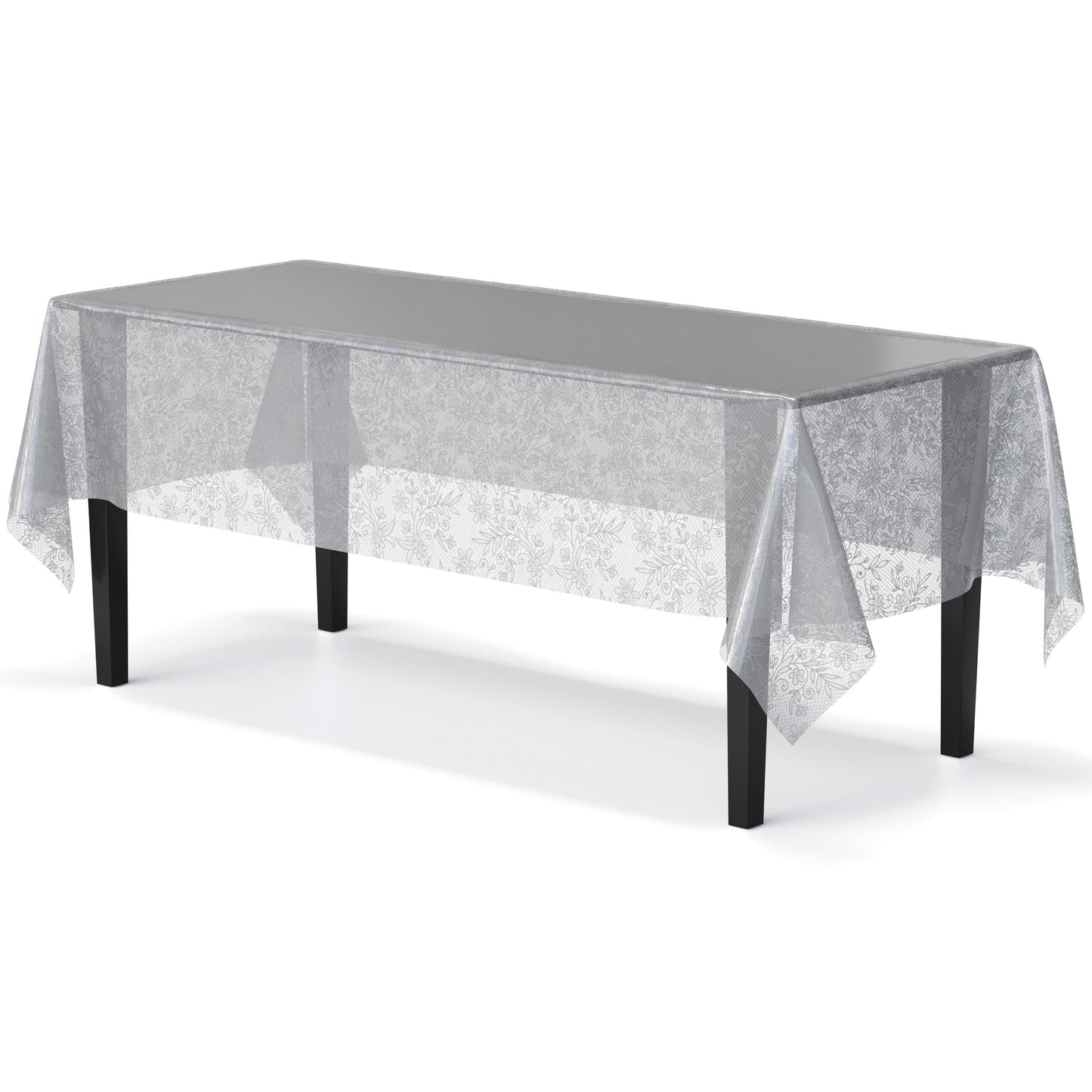 Silver Floral Table Cover | Case of 48