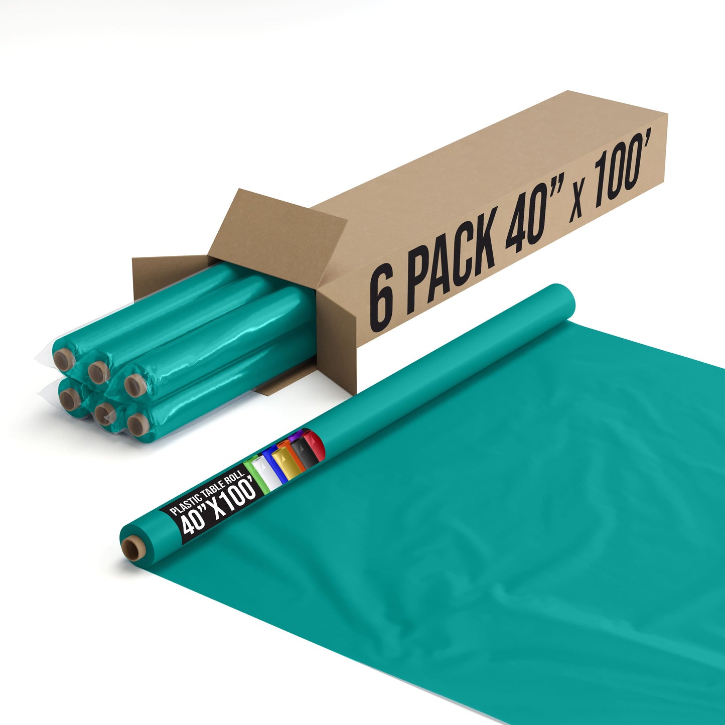 40 In. x 100 Ft. Teal Table Roll | Case of 6