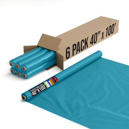 40 In. x 100 Ft. Turquoise Table Roll | Case of 6