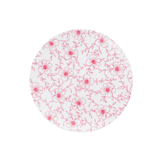 8 In. Flora Design Plastic Plates - 10 Ct.