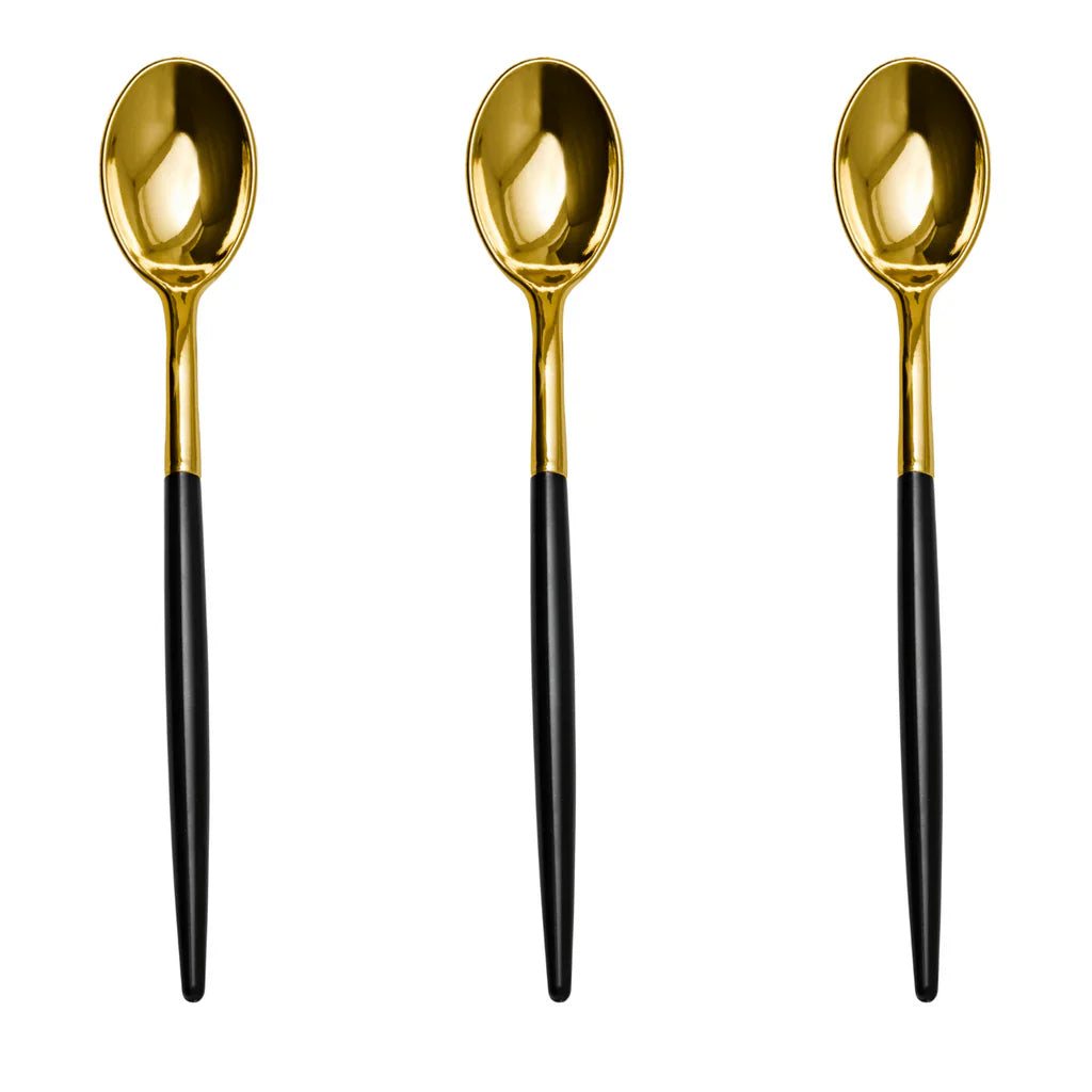 Trendables Spoons Black/Gold | 480 Count