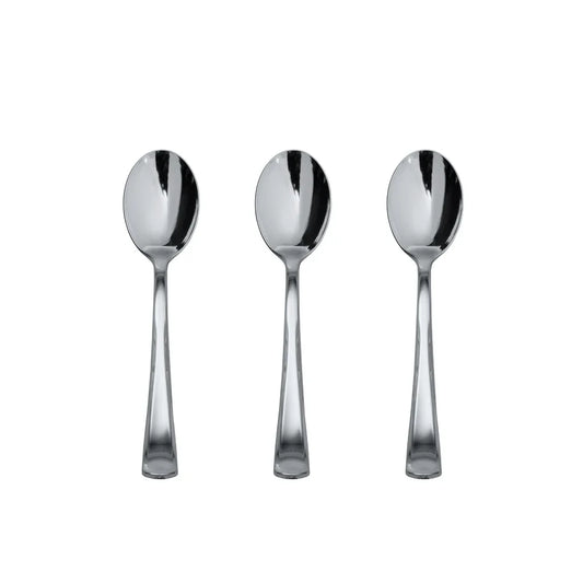 Exquisite Silver Plastic Tea Spoons | 480 Count