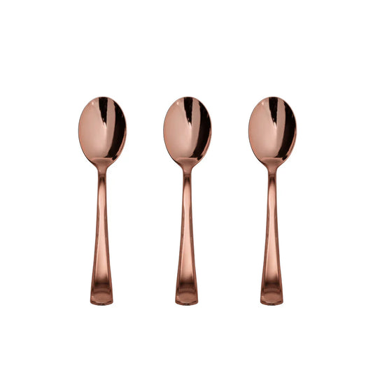 Exquisite Rose Gold Plastic Tea Spoons | 480 Count