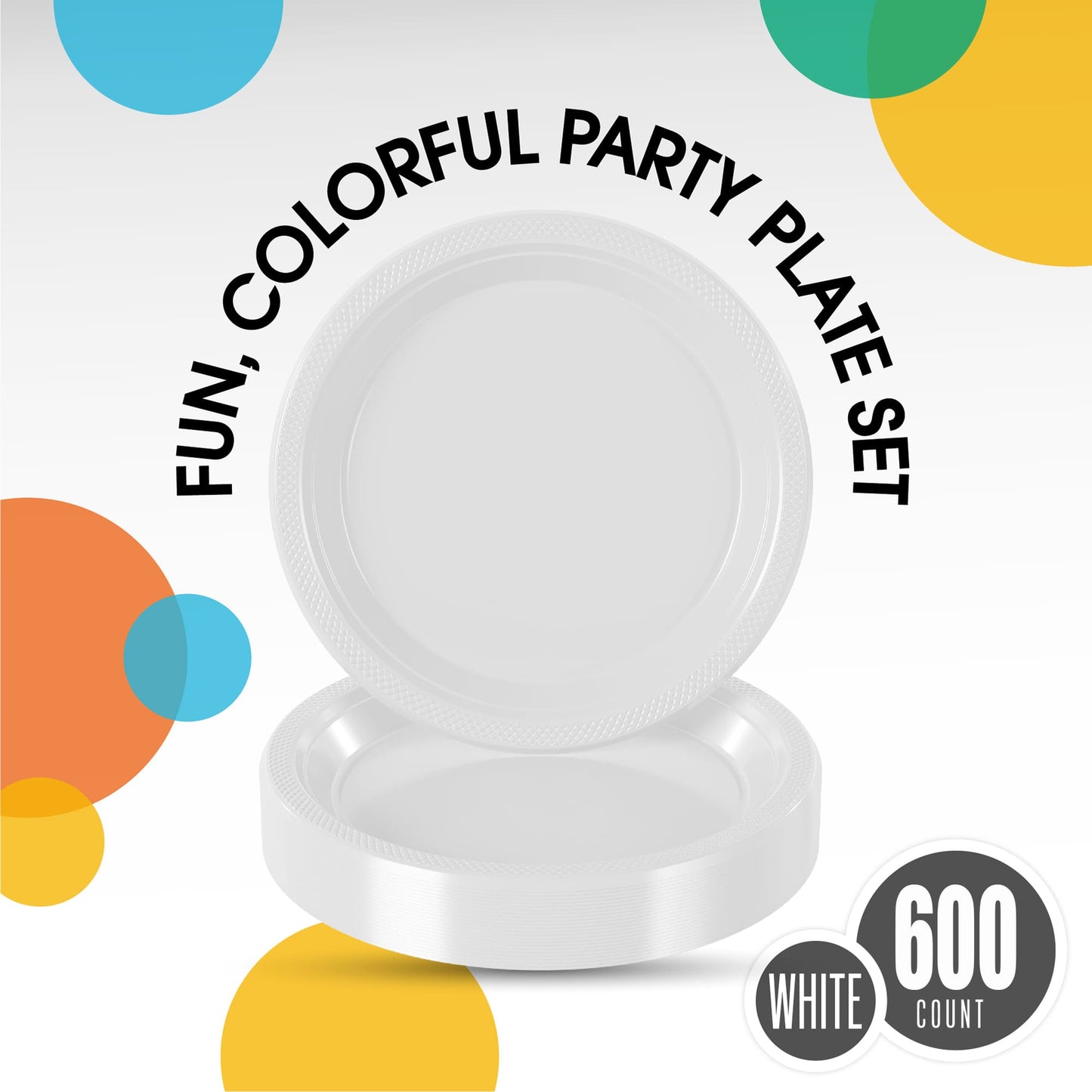 7 In. White Plastic Plates | Case of 600