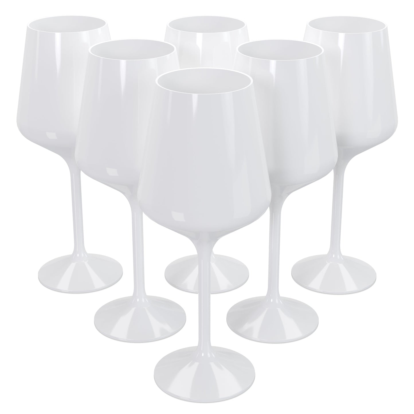 16 Oz. White Stemmed Wine Glasses | 48 Count