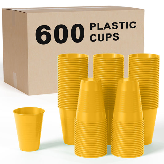 12 Oz. Yellow Plastic Cups | Case of 600