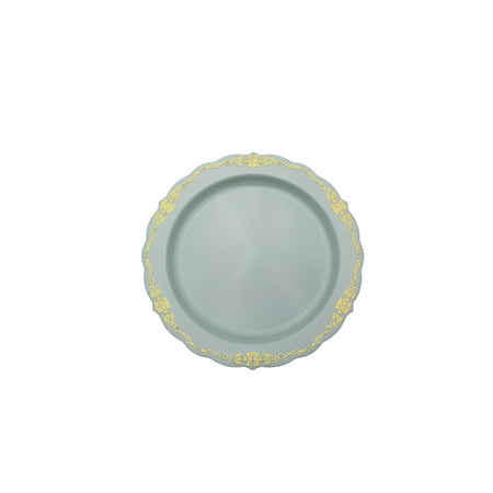 10 In. Robin Blue Victorian Design Plates - 20 Ct.