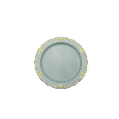 10 In. Robin Blue Victorian Design Plates - 20 Ct.