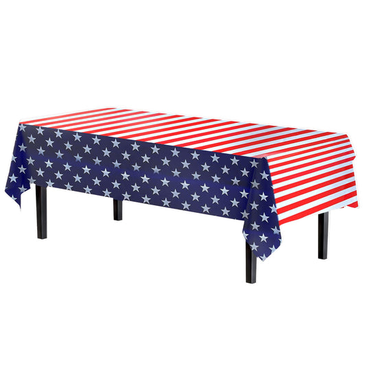 Exquisite Premium Plastic Tablecloth 54in. x 108in. Rectangle Table Cover - Patriotic