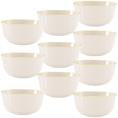 Clear With Gold Rim Plastic Bowls | 120 Count