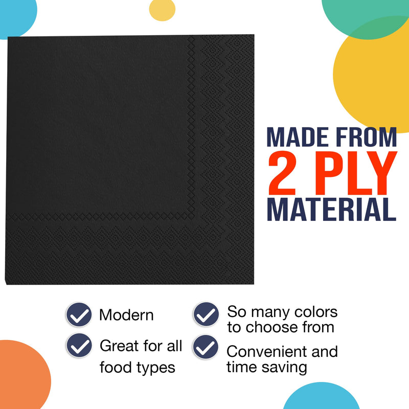 Black Beverage Napkins -100 Ct..
