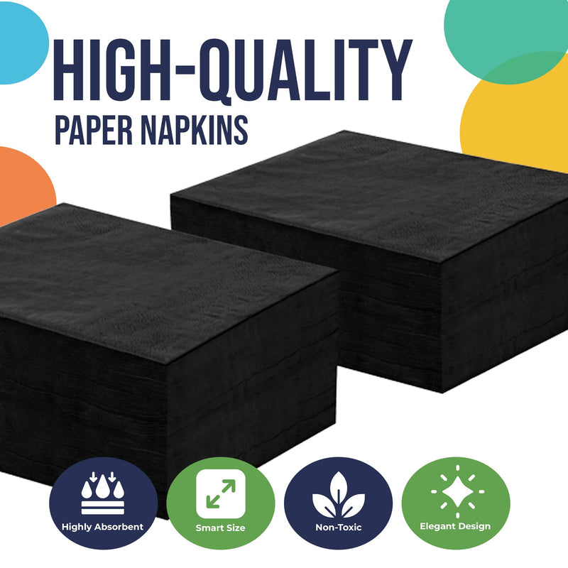 Black Beverage Napkins -100 Ct..