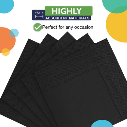 Black Beverage Napkins -100 Ct..
