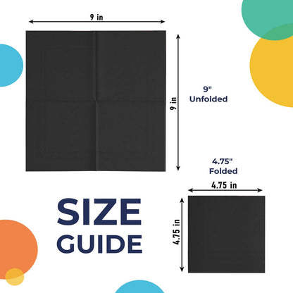 Black Beverage Napkins -100 Ct..
