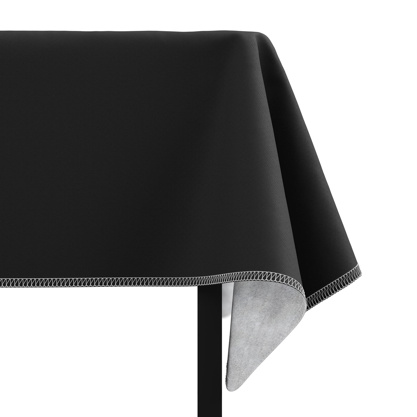 Black Flannel Backed Table Cover 54 In. x 108 In. | Case of 36