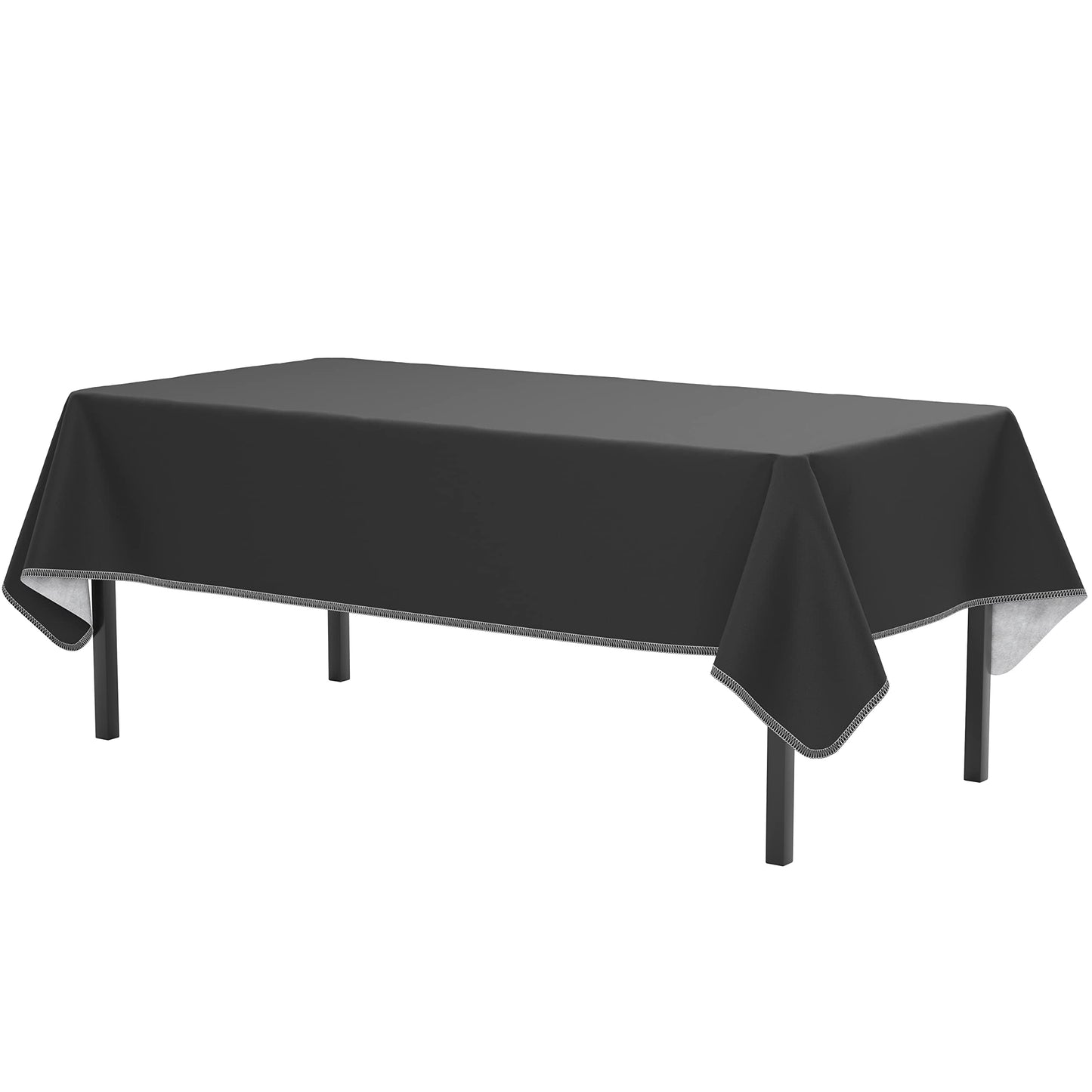 Black Flannel Backed Table Cover 54 In. x 108 In. | Case of 36