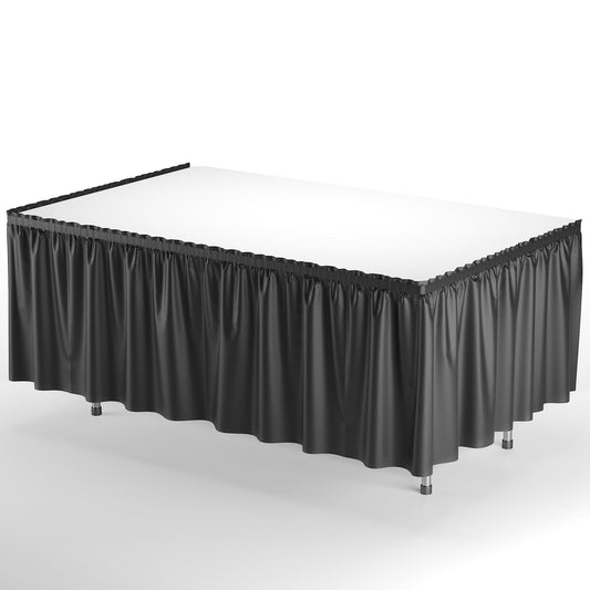 Black Plastic Table Skirt | Case of 48