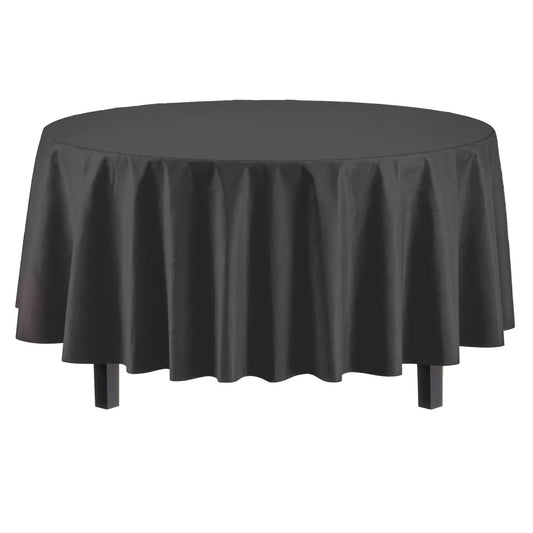 Black Round Plastic Table Cover | Case of 48