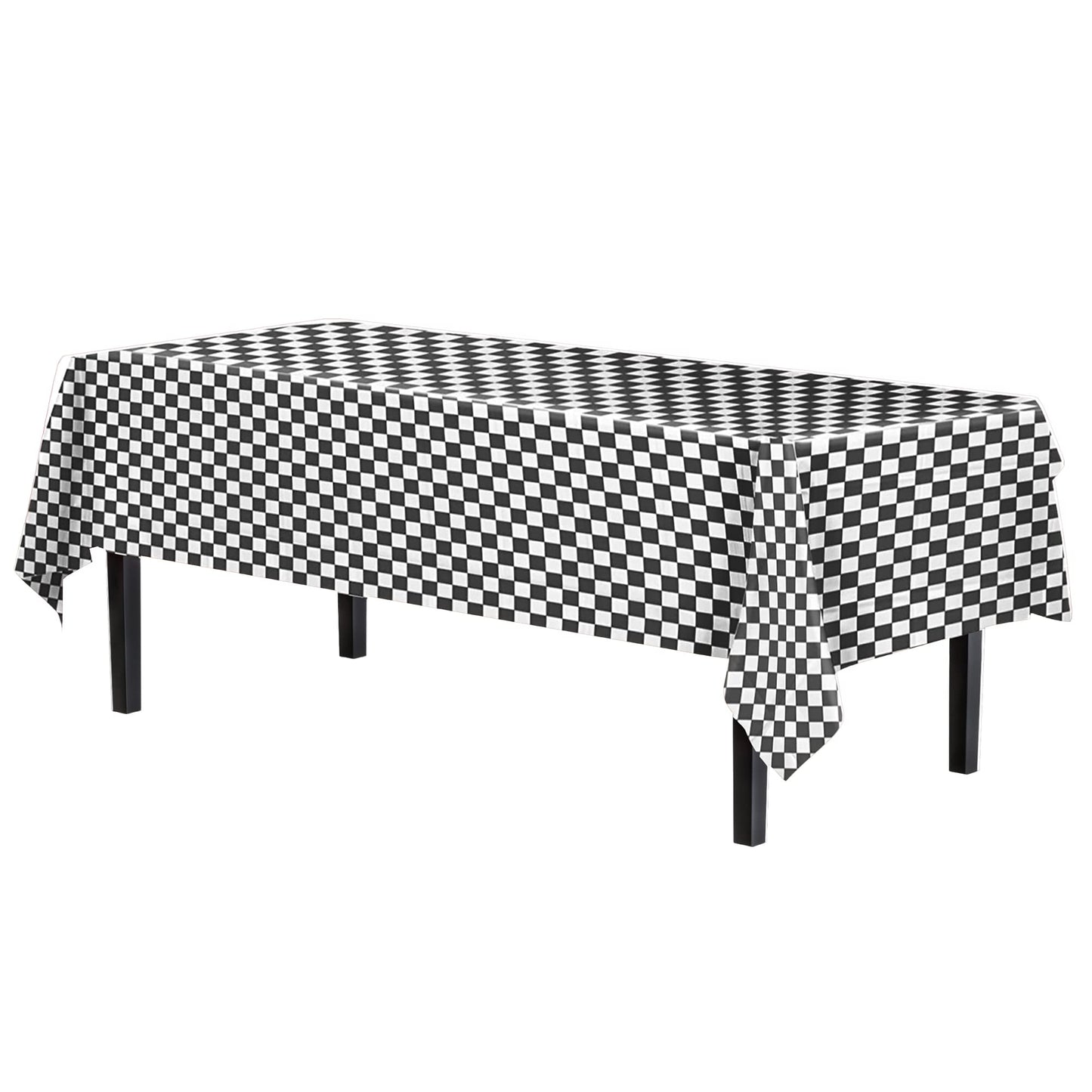 Black/White Checkered Table Cover | Case of 48