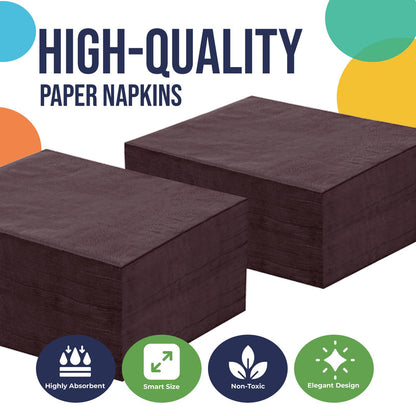 Brown Beverage Napkins -100 Ct..