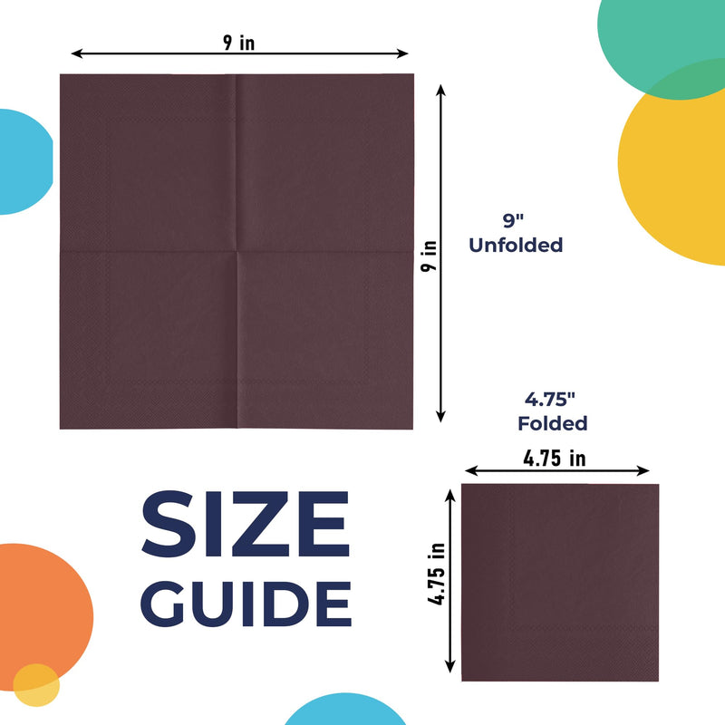 Brown Beverage Napkins -100 Ct..