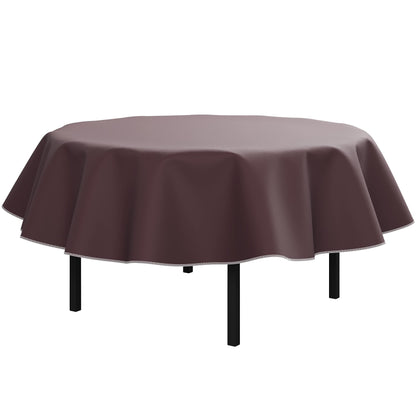 Brown Flannel Backed Table Cover 70 In. Round | Case of 24