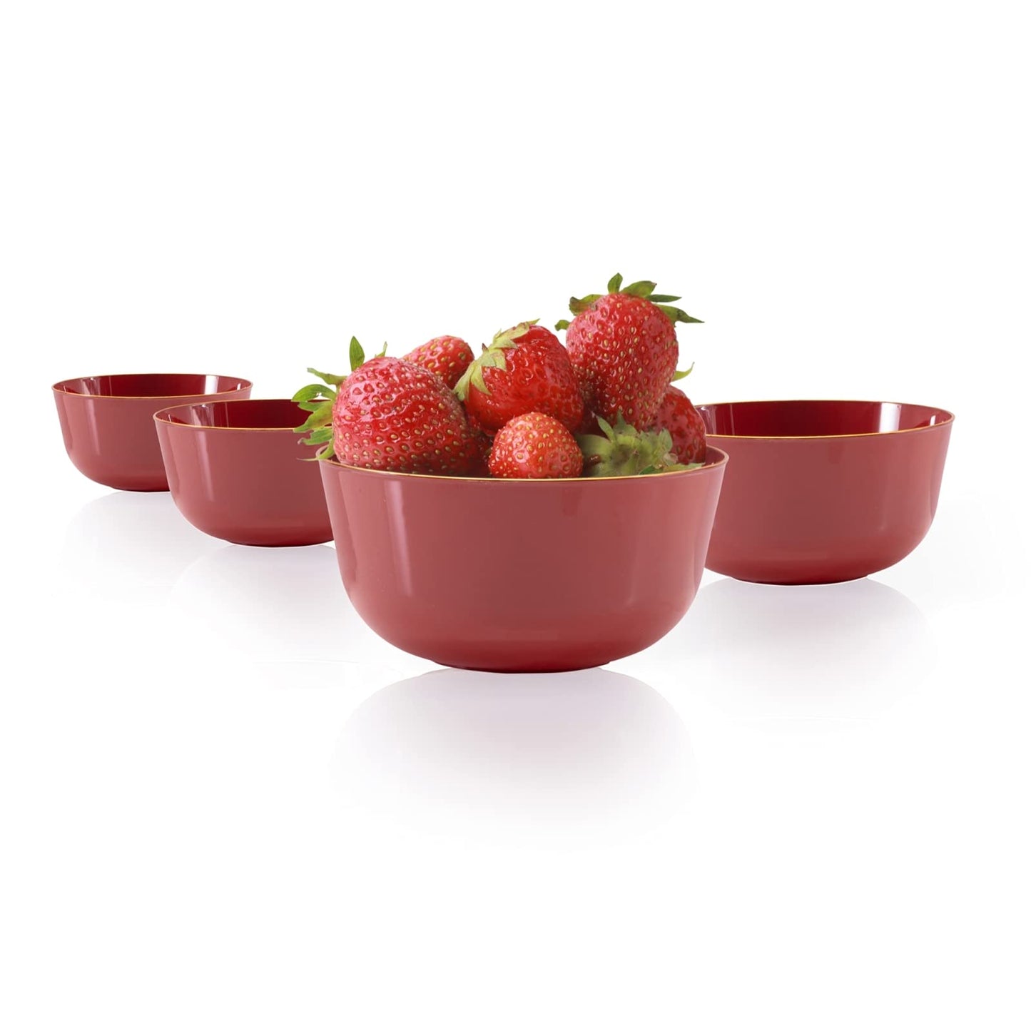 Classic Burgundy Design Plastic Bowls | 120 Count